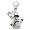 Silver Plated White Enamel Snowman - Silver Plated Clip on Charm with Mini Year 2025: Year to Remember Jewelry Gift - Celebrations