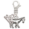 Silver Plated Horse - Outline - Silver Plated Clip on Charm with Mini Year 2025: Year to Remember Jewelry Gift - Celebrations