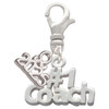 Silver Plated #1 Coach - Silver Plated Clip on Charm with Mini Year 2025: Year to Remember Jewelry Gift - Celebrations
