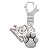 Silver Plated Mini Rounded Paw - Silver Plated Clip on Charm with Mini Year 2025: Year to Remember Jewelry Gift - Celebrations