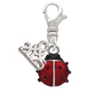 Silver Plated Mini Red Translucent Ladybug - Silver Plated Clip on Charm with Mini Year 2025: Year to Remember Jewelry Gift - Celebrations
