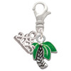 Silver Plated Mini Enamel Palm Tree - Silver Plated Clip on Charm with Mini Year 2025: Year to Remember Jewelry Gift - Celebrations