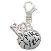 Silver Plated Volleyball - ''Spike It'' - Silver Plated Clip on Charm with Mini Year 2025: Year to Remember Jewelry Gift - Celebrations