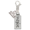 Silver Plated Inspire - Silver Plated Clip on Charm with Mini Year 2025: Year to Remember Jewelry Gift - Celebrations