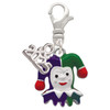 Silver Plated Mardi Gras Jester - Silver Plated Clip on Charm with Mini Year 2025: Year to Remember Jewelry Gift - Celebrations