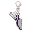 Silver Plated Purple Running Shoe - Silver Plated Clip on Charm with Mini Year 2025: Year to Remember Jewelry Gift - Celebrations