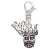 Silver Plated Small Viking - Mascot - Silver Plated Clip on Charm with Mini Year 2025: Year to Remember Jewelry Gift - Celebrations
