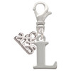 Silver Plated Large Initial - L - Silver Plated Clip on Charm with Mini Year 2025: Year to Remember Jewelry Gift - Celebrations