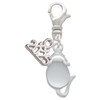 Silver Plated Mouse with Clear Resin Body - Silver Plated Clip on Charm with Mini Year 2025: Year to Remember Jewelry Gift - Celebrations