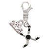 Silver Plated Hockey Sticks with Puck - Silver Plated Clip on Charm with Mini Year 2025: Year to Remember Jewelry Gift - Celebrations