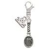 Silver Plated Tennis Racquet - Silver Plated Clip on Charm with Mini Year 2025: Year to Remember Jewelry Gift - Celebrations