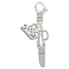 Silver Plated Scissors - Silver Plated Clip on Charm with Mini Year 2025: Year to Remember Jewelry Gift - Celebrations