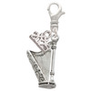 Silver Plated Harp - Silver Plated Clip on Charm with Mini Year 2025: Year to Remember Jewelry Gift - Celebrations