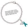Silver Plated Teal Ribbon - Silver Plated Clip on Charm with Mini Year 2025 Jewelry Ideas and Examples