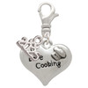 Silver Plated I love Cooking Heart with Chef Hat - Silver Plated Clip on Charm with Mini Year 2025: Year to Remember Jewelry Gift - Celebrations
