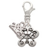 Silver Plated Small Antiqued Butterfly - Silver Plated Clip on Charm with Mini Year 2025: Year to Remember Jewelry Gift - Celebrations