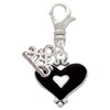 Silver Plated Black and White Enamel Heart - Silver Plated Clip on Charm with Mini Year 2025: Year to Remember Jewelry Gift - Celebrations