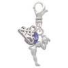 Silver Plated Small Fairy with Purple Wings - Silver Plated Clip on Charm with Mini Year 2025: Year to Remember Jewelry Gift - Celebrations