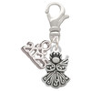 Silver Plated Small Angel - Silver Plated Clip on Charm with Mini Year 2025: Year to Remember Jewelry Gift - Celebrations