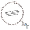 Silver Plated Scroll Ribbon with Light Blue Crystal - Silver Plated Clip on Charm with Mini Year 2025 Jewelry Ideas and Examples