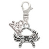 Silver Plated Crab - Silver Plated Clip on Charm with Mini Year 2025: Year to Remember Jewelry Gift - Celebrations