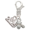 Silver Plated Mini Bee - Silver Plated Clip on Charm with Mini Year 2025: Year to Remember Jewelry Gift - Celebrations