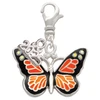 Silver Plated Large Monarch Butterfly with 6 AB Crystals - Silver Plated Clip on Charm with Mini Year 2025: Year to Remember Jewelry Gift - Celebrations