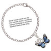 Silver Plated Large Blue Butterfly with 6 AB Crystals - Silver Plated Clip on Charm with Mini Year 2025 Jewelry Ideas and Examples