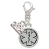 Silver Plated Round EMT Star of Life - Silver Plated Clip on Charm with Mini Year 2025: Year to Remember Jewelry Gift - Celebrations
