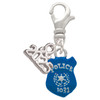 Silver Plated Blue Policeman's Badge - Silver Plated Clip on Charm with Mini Year 2025: Year to Remember Jewelry Gift - Celebrations