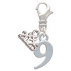 Silver Plated Number - 9 - Silver Plated Clip on Charm with Mini Year 2025: Year to Remember Jewelry Gift - Celebrations