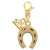 Gold-tone Horseshoe - Gold-tone Plated Clip on Charm with Mini Year 2025: Year to Remember Jewelry Gift - Celebrations