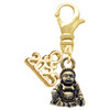 Gold-tone Mini Buddha - Gold-tone Plated Clip on Charm with Mini Year 2025: Year to Remember Jewelry Gift - Celebrations