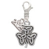Silver Plated Shamrock with Celtic Knot - Silver Plated Clip on Charm with Mini Year 2025: Year to Remember Jewelry Gift - Celebrations