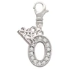 Silver Plated Crystal Initial - O - Silver Plated Clip on Charm with Mini Year 2025: Year to Remember Jewelry Gift - Celebrations