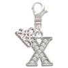 Silver Plated Crystal Initial - X - Silver Plated Clip on Charm with Mini Year 2025: Year to Remember Jewelry Gift - Celebrations