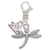 Silver Plated Small Dragonfly with Crystal - Silver Plated Clip on Charm with Mini Year 2025: Year to Remember Jewelry Gift - Celebrations