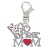 Silver Plated Cheer Mom with Red Heart - Silver Plated Clip on Charm with Mini Year 2025: Year to Remember Jewelry Gift - Celebrations
