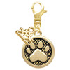Gold-tone Paw in Circle - Gold-tone Plated Clip on Charm with Mini Year 2025: Year to Remember Jewelry Gift - Celebrations