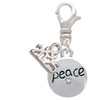 Silver Plated Peace with AB Crystal and Dove - Silver Plated Clip on Charm with Mini Year 2025: Year to Remember Jewelry Gift - Celebrations