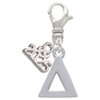Silver Plated Large Greek Letter - Delta - Silver Plated Clip on Charm with Mini Year 2025: Year to Remember Jewelry Gift - Celebrations