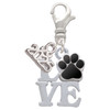 Silver Plated Love with Black Paw - Silver Plated Clip on Charm with Mini Year 2025: Year to Remember Jewelry Gift - Celebrations