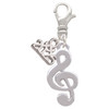 Silver Plated Rounded Clef - Silver Plated Clip on Charm with Mini Year 2025: Year to Remember Jewelry Gift - Celebrations