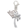 Silver Plated Palm Tree - Silver Plated Clip on Charm with Mini Year 2025: Year to Remember Jewelry Gift - Celebrations