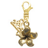 Gold-tone Flower - Gold-tone Plated Clip on Charm with Mini Year 2025: Year to Remember Jewelry Gift - Celebrations