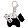 Silver Plated Black Scottie Dog - Silver Plated Clip on Charm with Mini Year 2025: Year to Remember Jewelry Gift - Celebrations