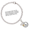 Two-tone Large Peace Sign with Daisy and Crystal - Silver Plated Clip on Charm with Mini Year 2025 Jewelry Ideas and Examples