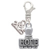 Silver Plated HOPE Stamp - Silver Plated Clip on Charm with Mini Year 2025: Year to Remember Jewelry Gift - Celebrations