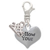 Silver Plated Follow Your Heart - Silver Plated Clip on Charm with Mini Year 2025: Year to Remember Jewelry Gift - Celebrations