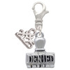 Silver Plated 3-D ''Denied'' Stamp - Silver Plated Clip on Charm with Mini Year 2025: Year to Remember Jewelry Gift - Celebrations